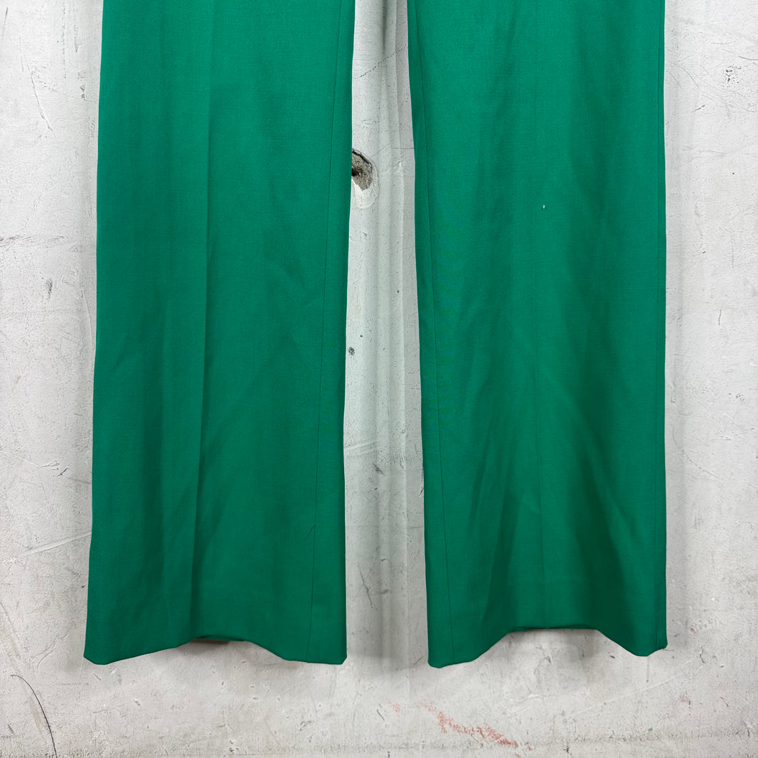 Balenciaga Green Pleated Trousers