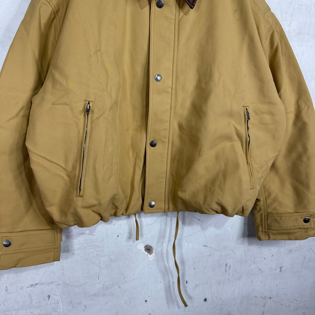 Acne Studios Faux Leather Collared Boxy Work Jacket