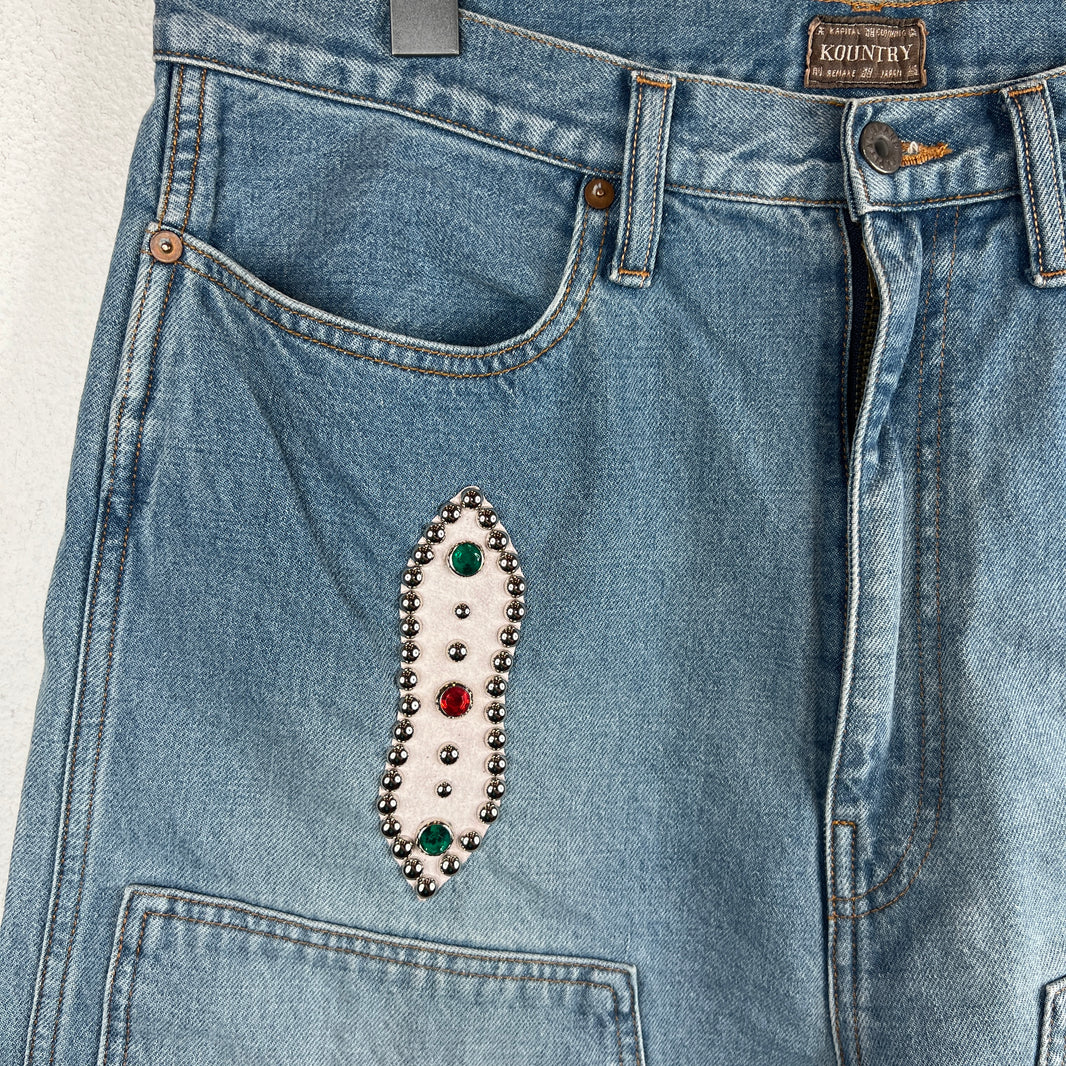 Kapital Jeweled Carpenter Denim Shorts