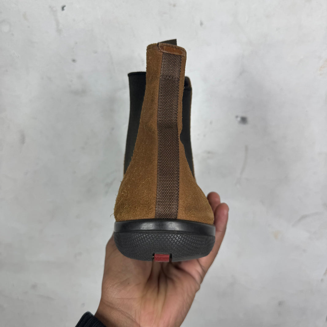 Prada Brown Chelsea Boots