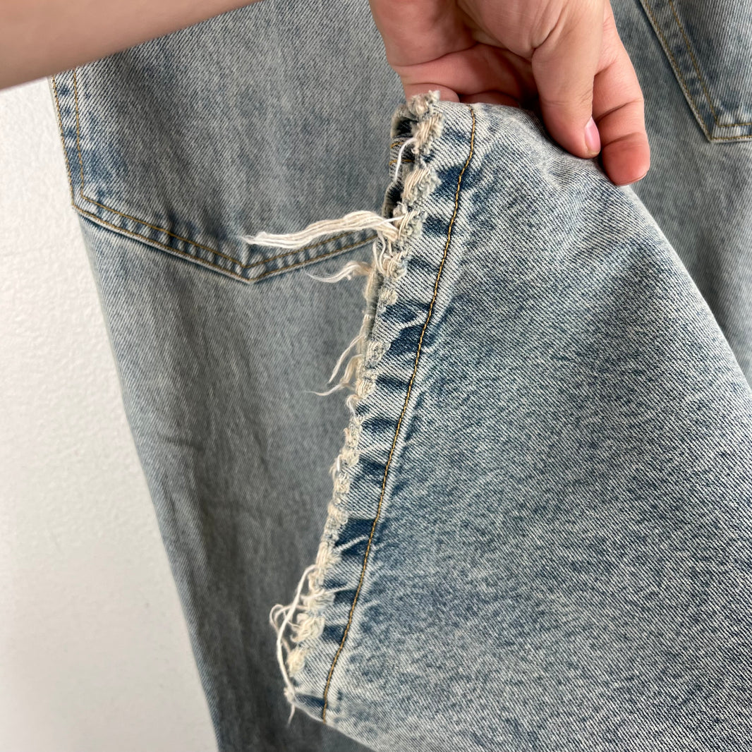 Balenciaga Sample Belted Baggy Distressed Jeans