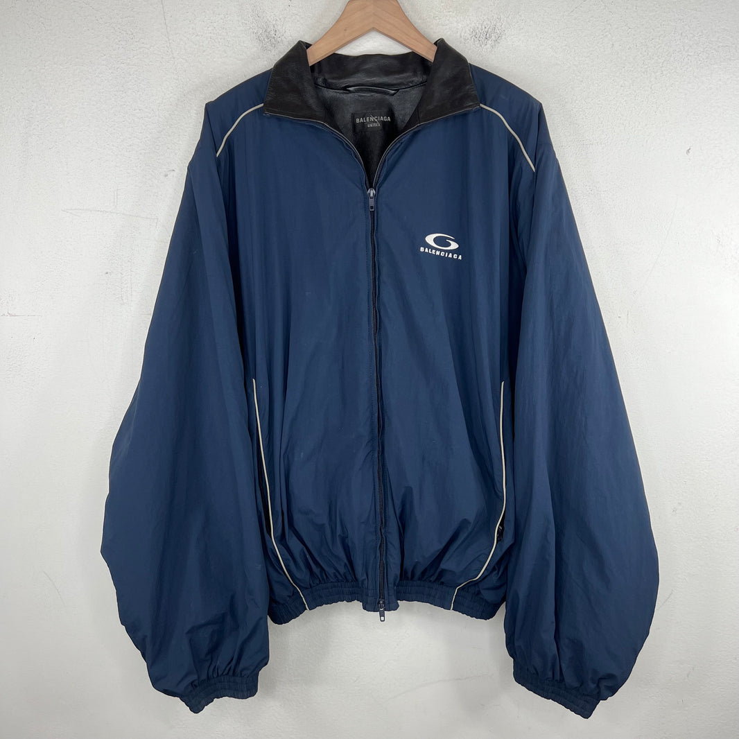 Balenciaga Loop Logo Leather Track Jacket