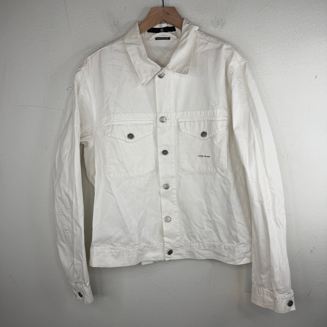 Stone Island White Button Up Jacket