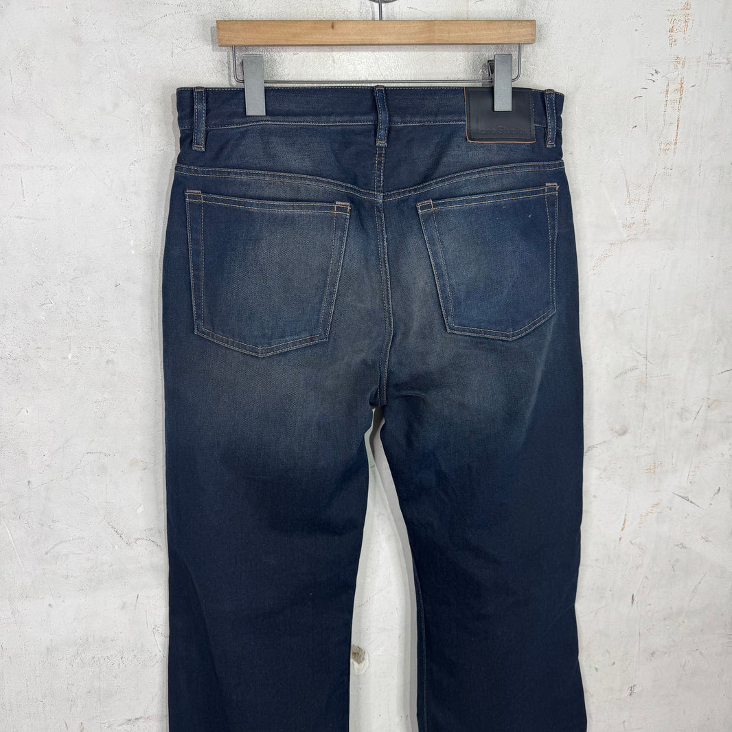 Acne Studios Tinted Dark Indigo Bootcut Jeans