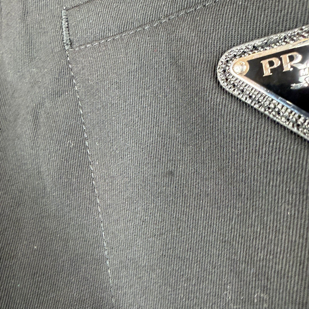 Prada Triangle Badge Inner Satin Baggy Trousers