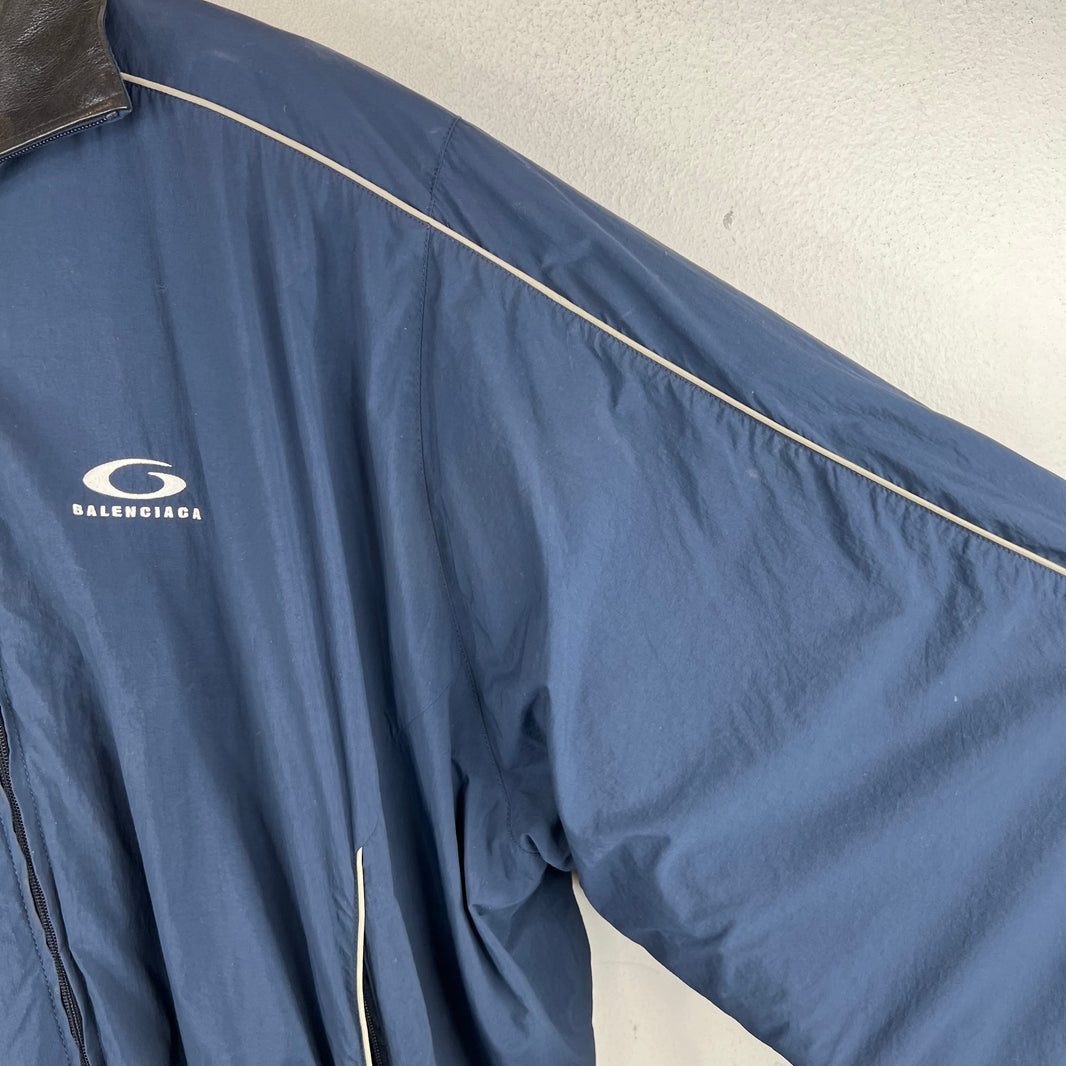 Balenciaga Loop Logo Leather Track Jacket