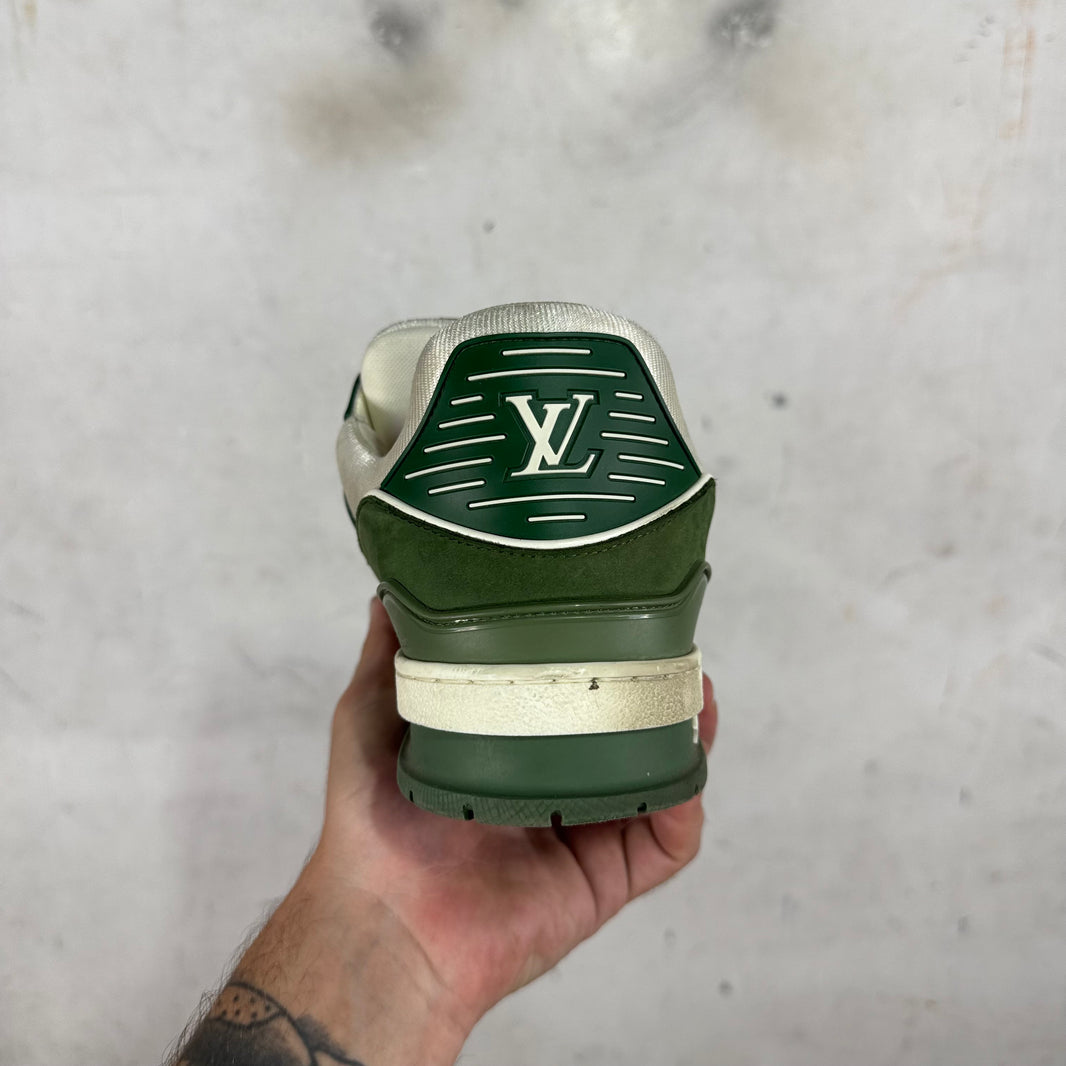 Louis Vuitton Green Leather Suede Trainers