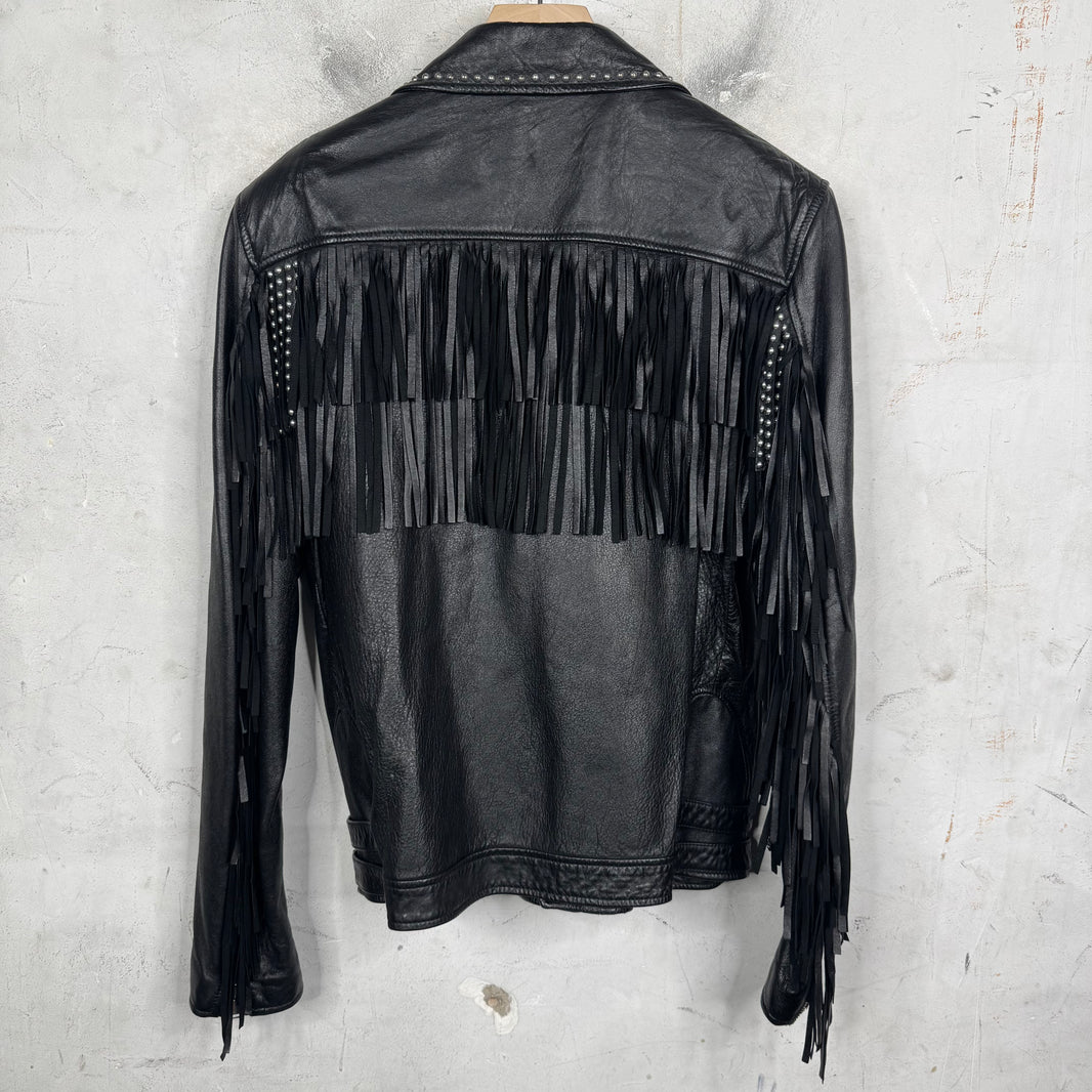 Saint Laurent Fringe Leather Perfecto Jacket