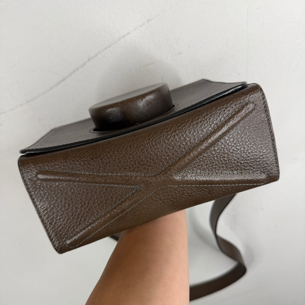 Lemaire Brown Leather Camera Side Bag