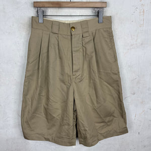 Willy Chavarria Khaki Pleated Canvas Shorts