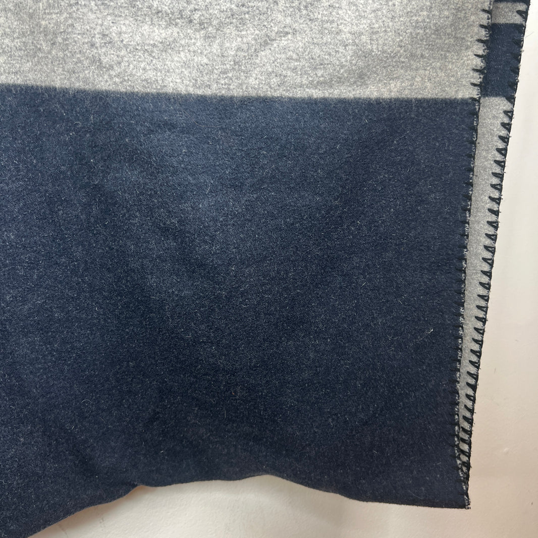 Sacai Navy/Gray Wool Blend Throw Blanket