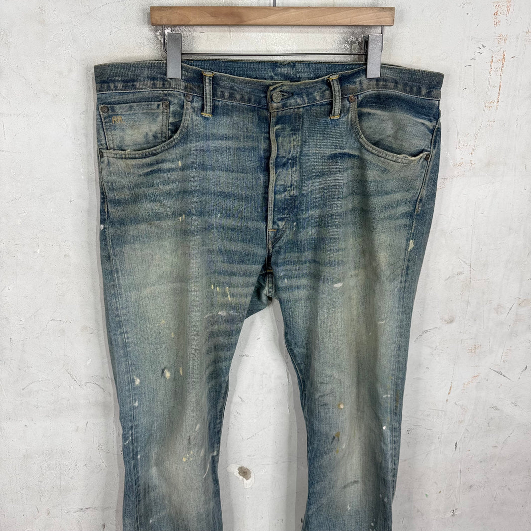RRL Slim Narrow Lightwash Painter Jeans