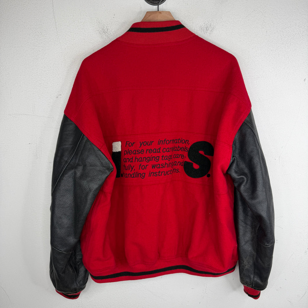 Issey Miyake Red IS Varsity Jacket
