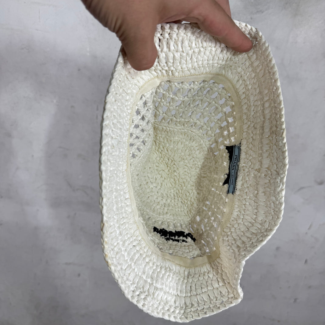Prada Woven Logo Bucket Hat