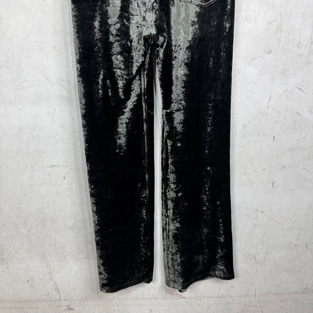 Balenciaga Olive Velvet Loose Pants