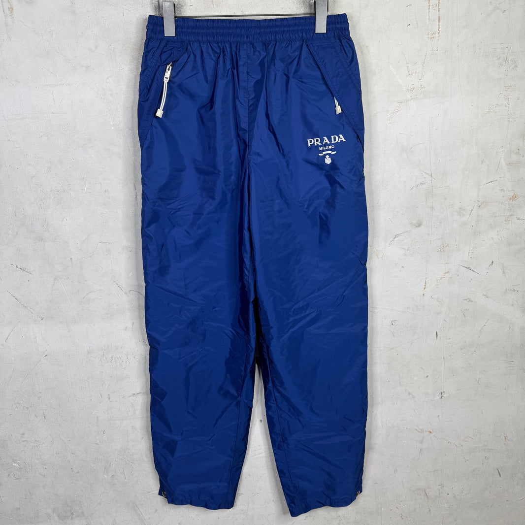 Prada Blue Snap Bottom Track Pants