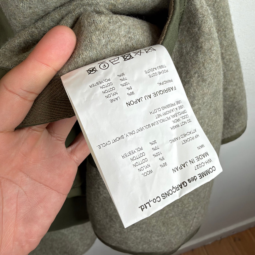 Junya Watanabe Olive Wool/Nylon Mandarin Chore Jacket