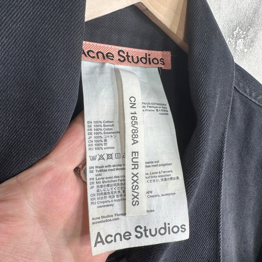 Acne Studios Oversized Washed Black Denim Trucker Jacket
