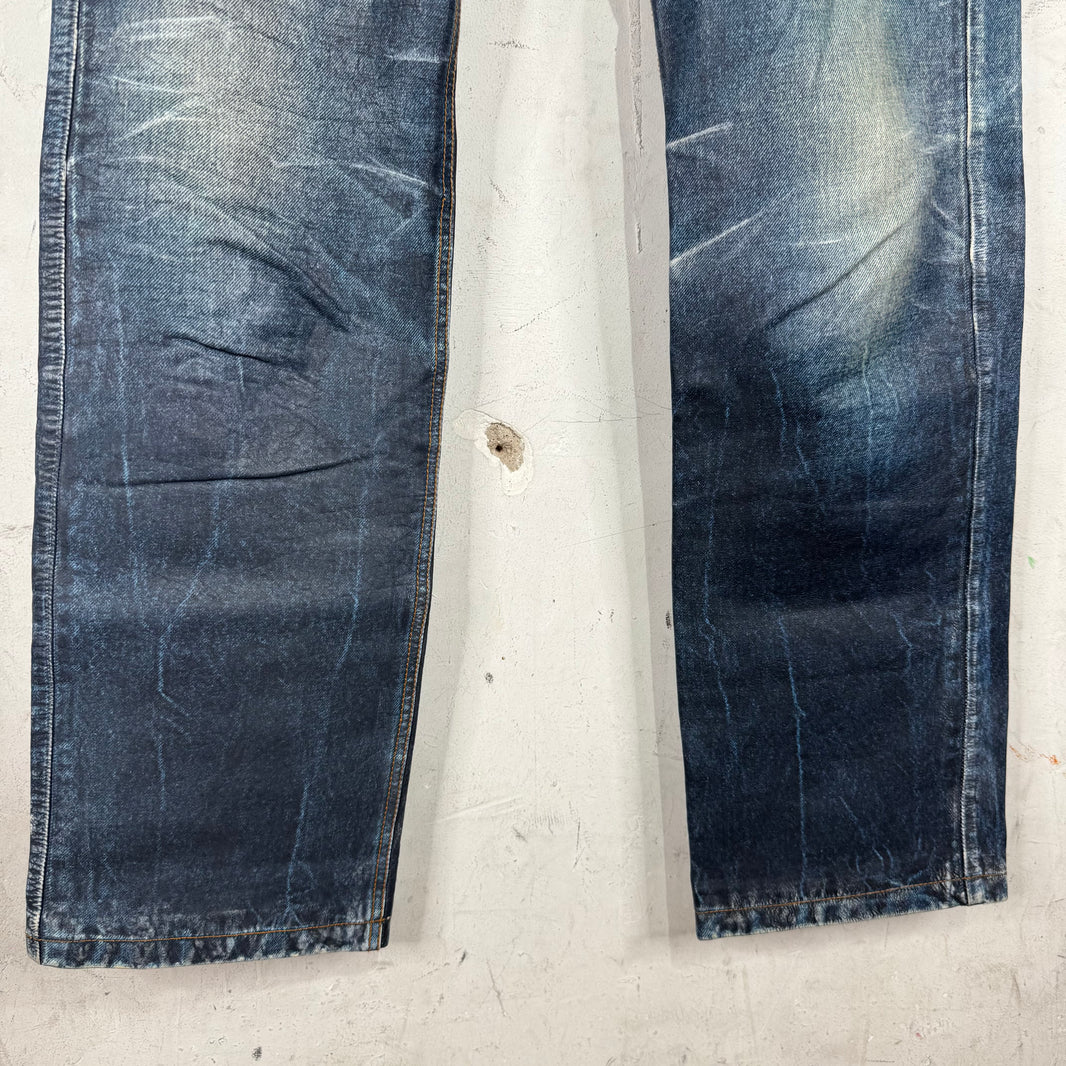 Balenciaga Tromp Denim Leather Pants