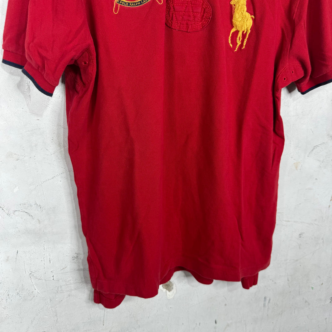 Ralph Lauren Red/Gold Crest Pony Polo