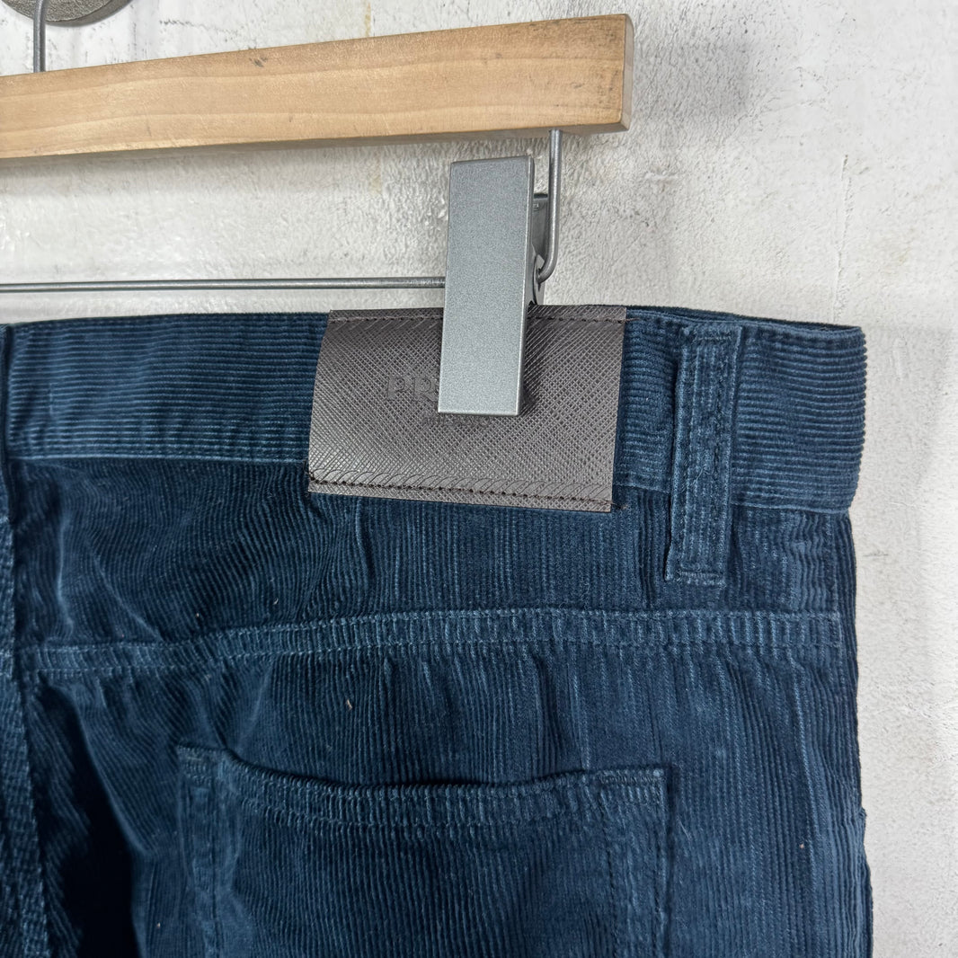 Prada Navy Corduroy Pants