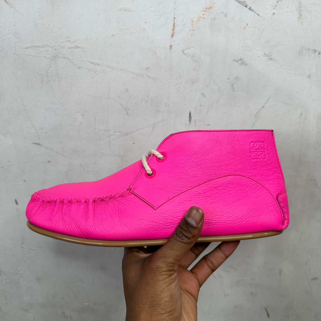 Loewe Pink Laced Moccasins
