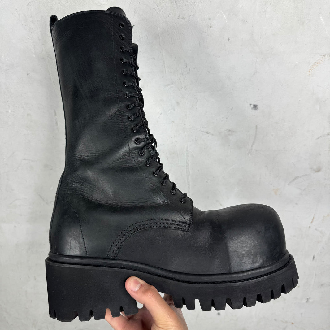 Balenciaga Leather Runway Stomper Boots