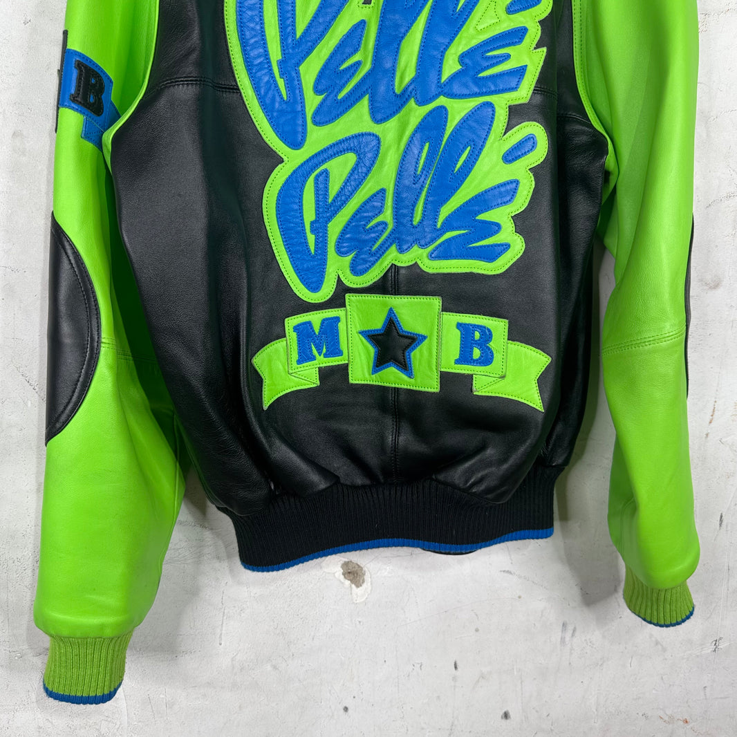 Pelle Pelle Black Green Soda Club Leather Jacket