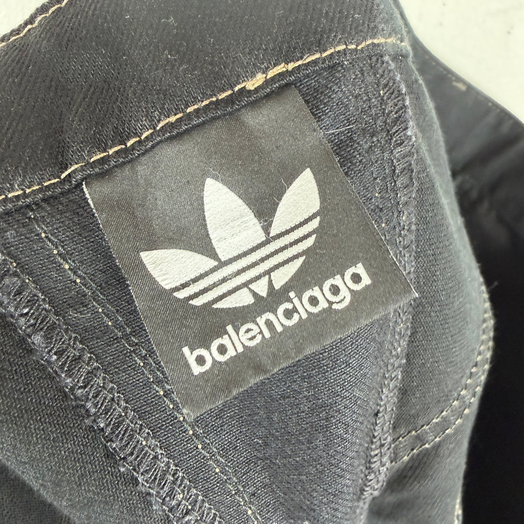 Balenciaga Adidas Black Distressed Shorts