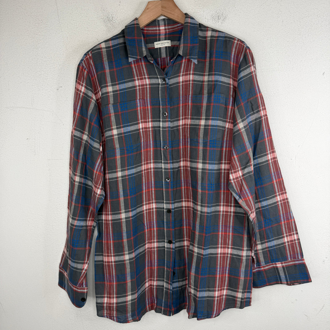 Dries Van Noten Red Thin Flannel