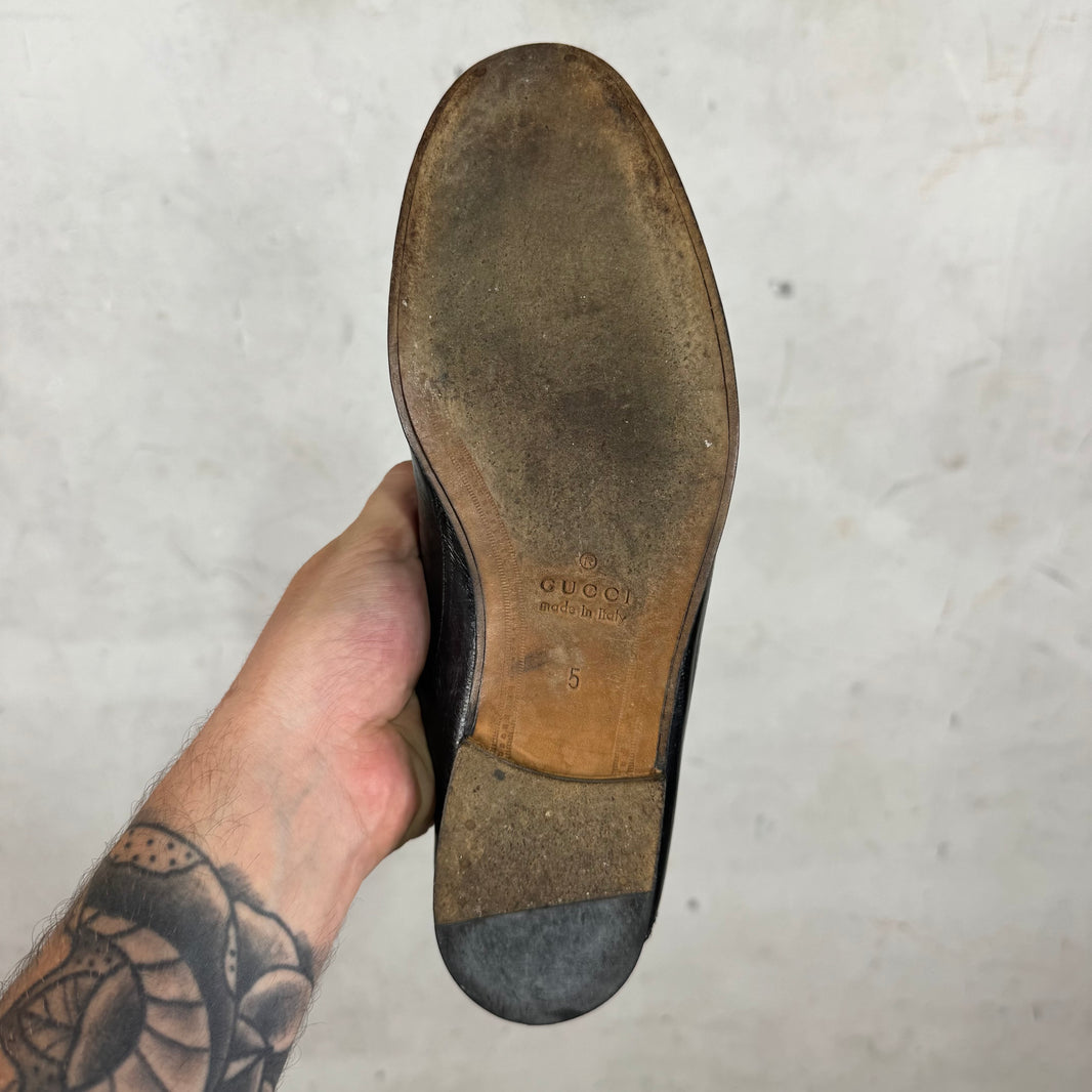 Gucci Eel Skin HorseBit Collapse Loafers
