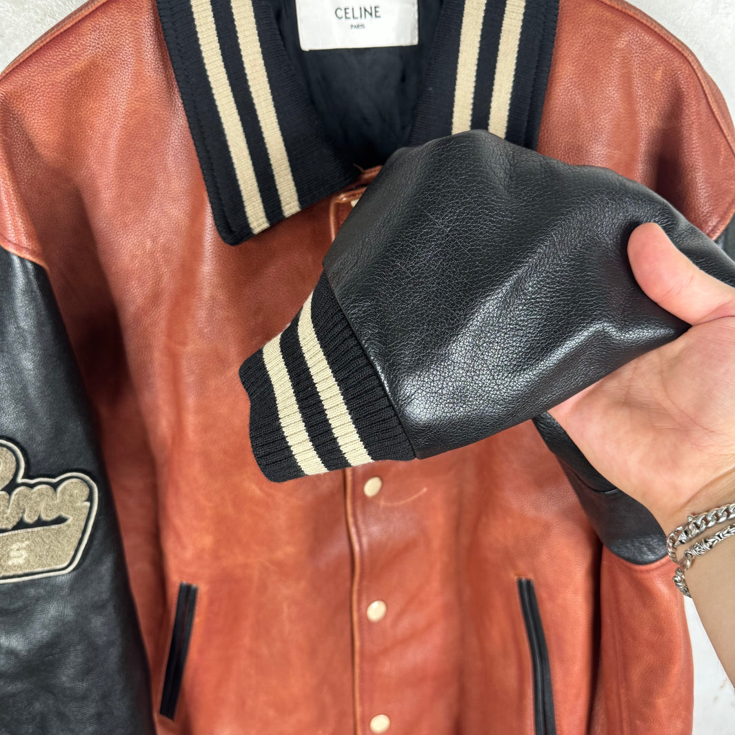 Celine Chenille Patched Leather Varsity