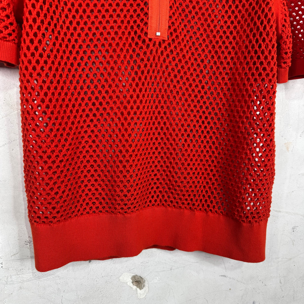 Helmut Lang Fishnet 1/4 Zip Knit