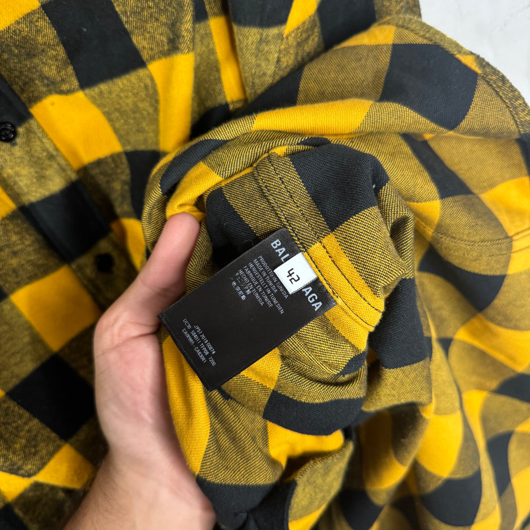Balenciaga Yellow Checkered Flannel