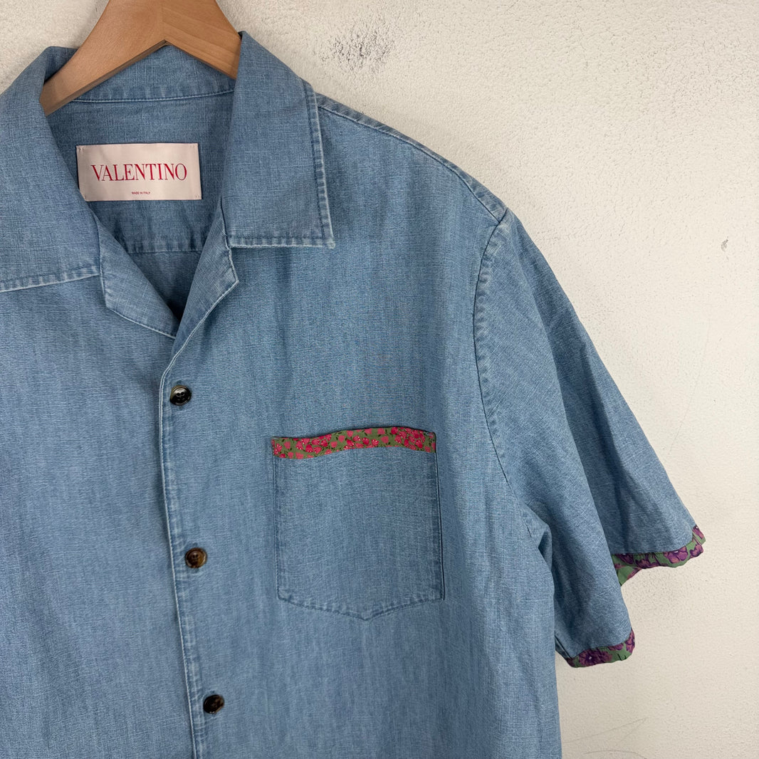 Valentino Denim Floral S/S Shirt
