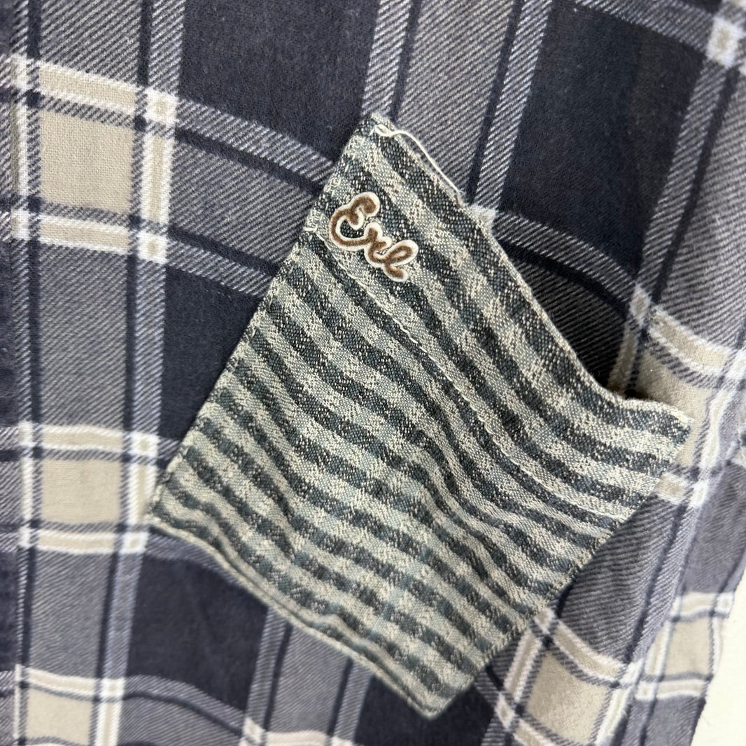 ERL Cut-Sleeve Plaid Shirt