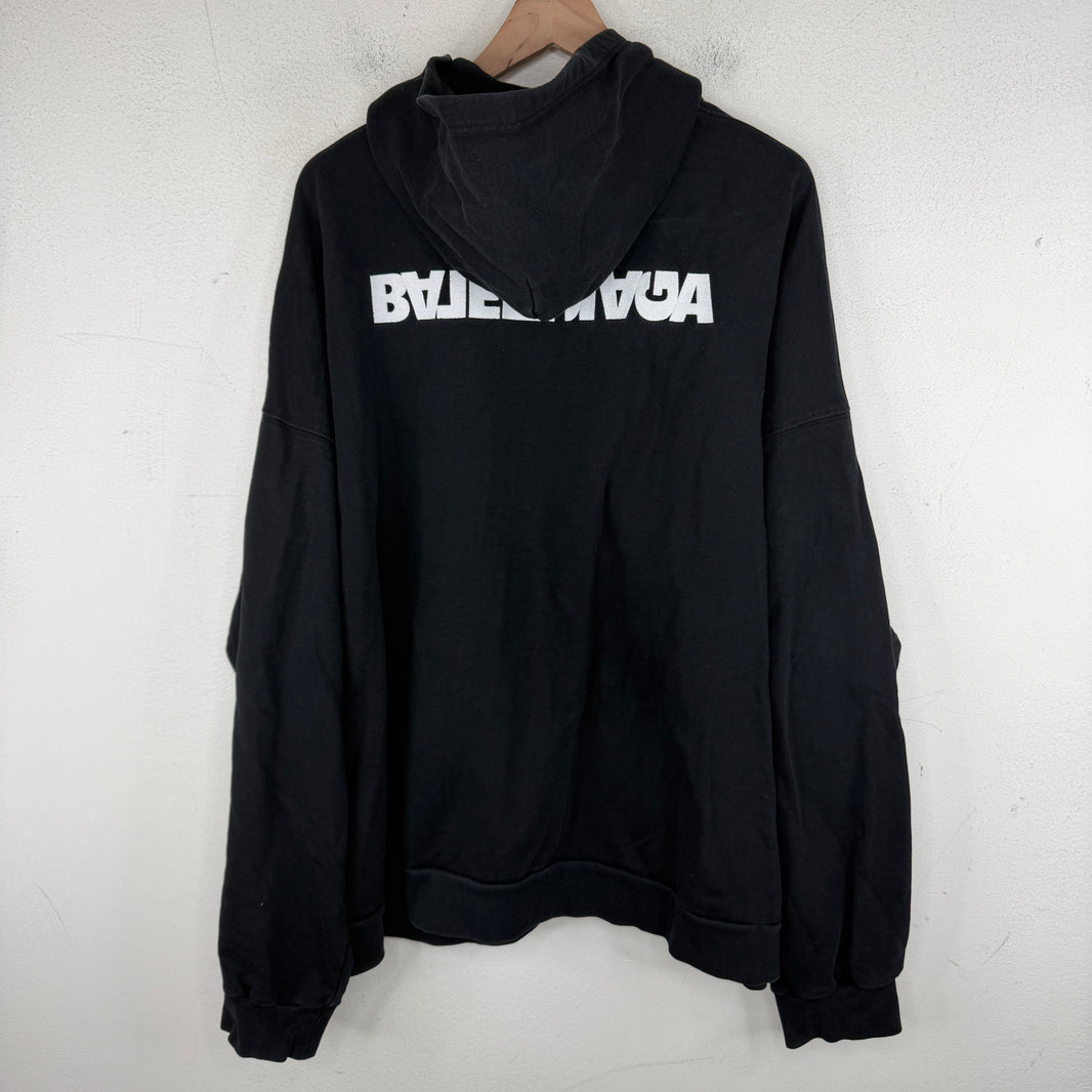 Balenciaga Upside Down Logo Zip Hoodie