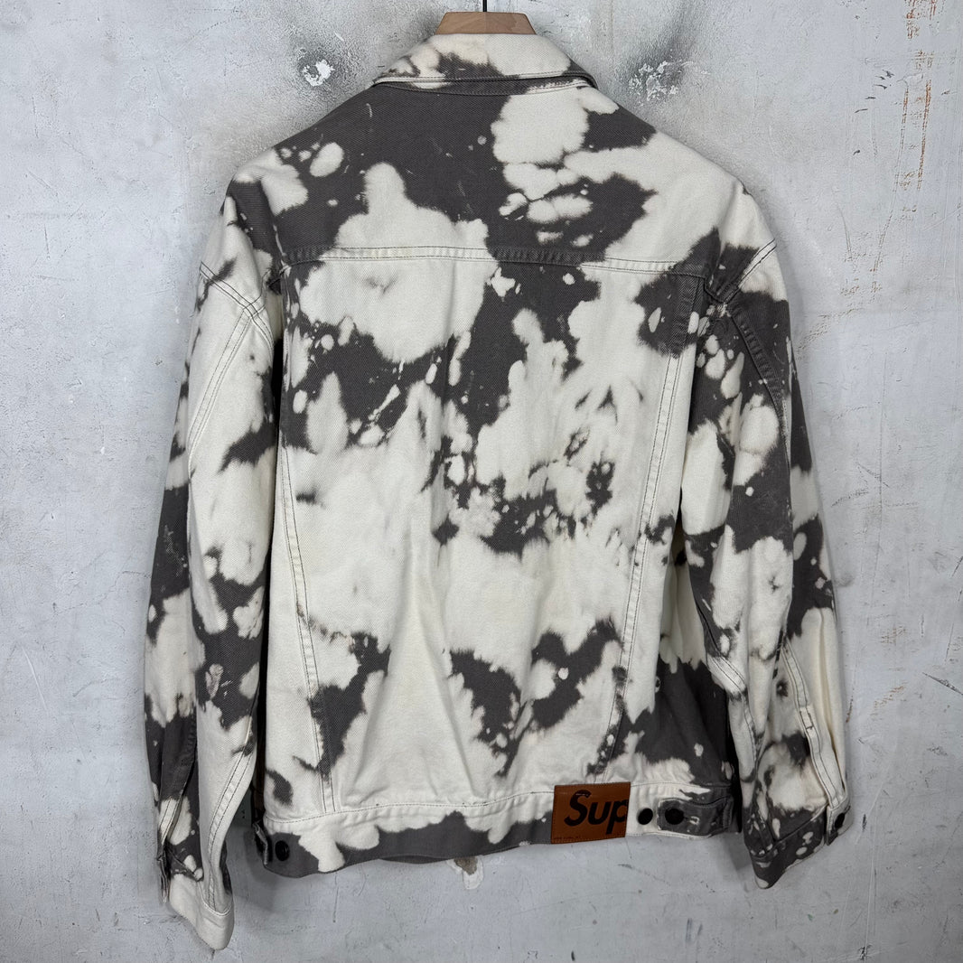 Supreme Bleached Logo Denim Trucker Jacket