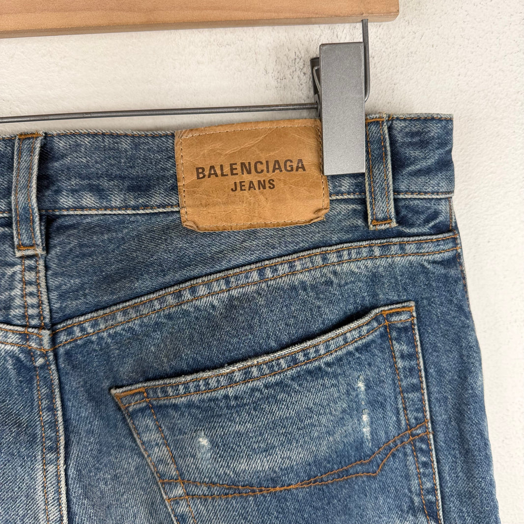 Balenciaga Straight Leg Blue Wash Jeans