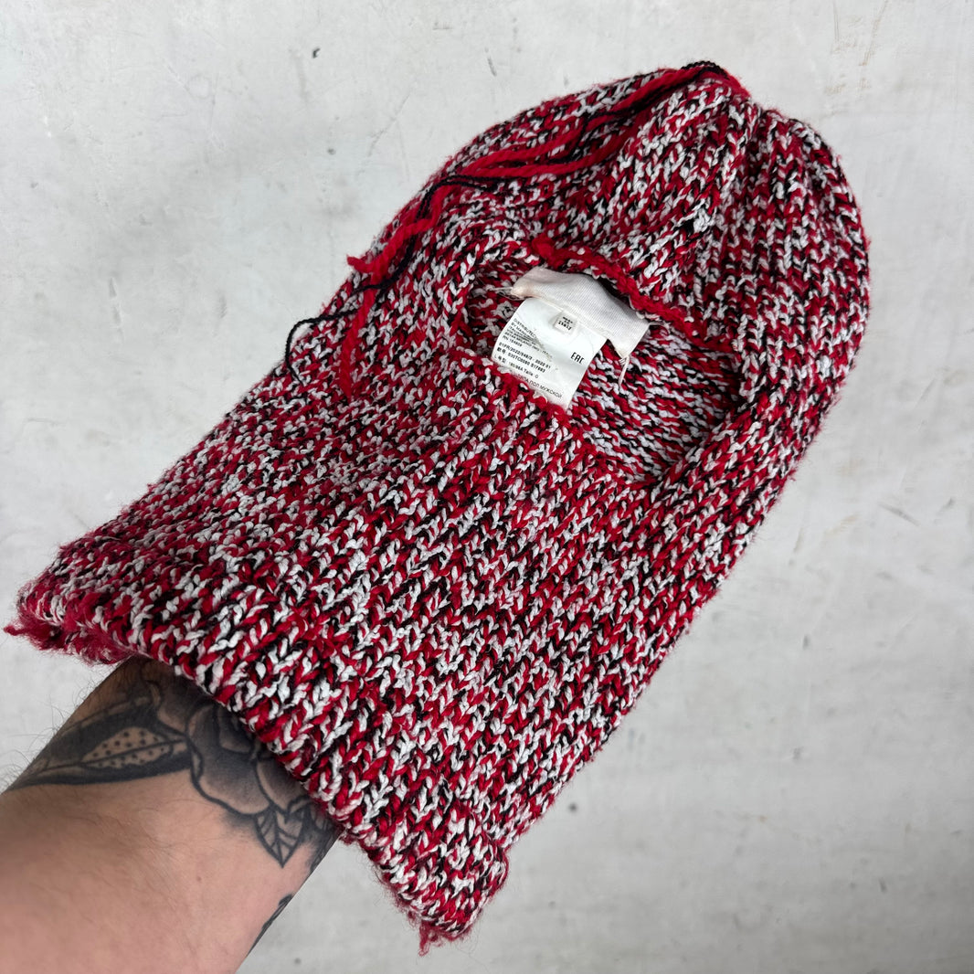 Margiela Red Speckled Knit Ski Mask