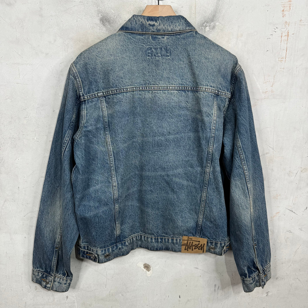 Stussy Indigo LA Wash Denim Trucker Jacket
