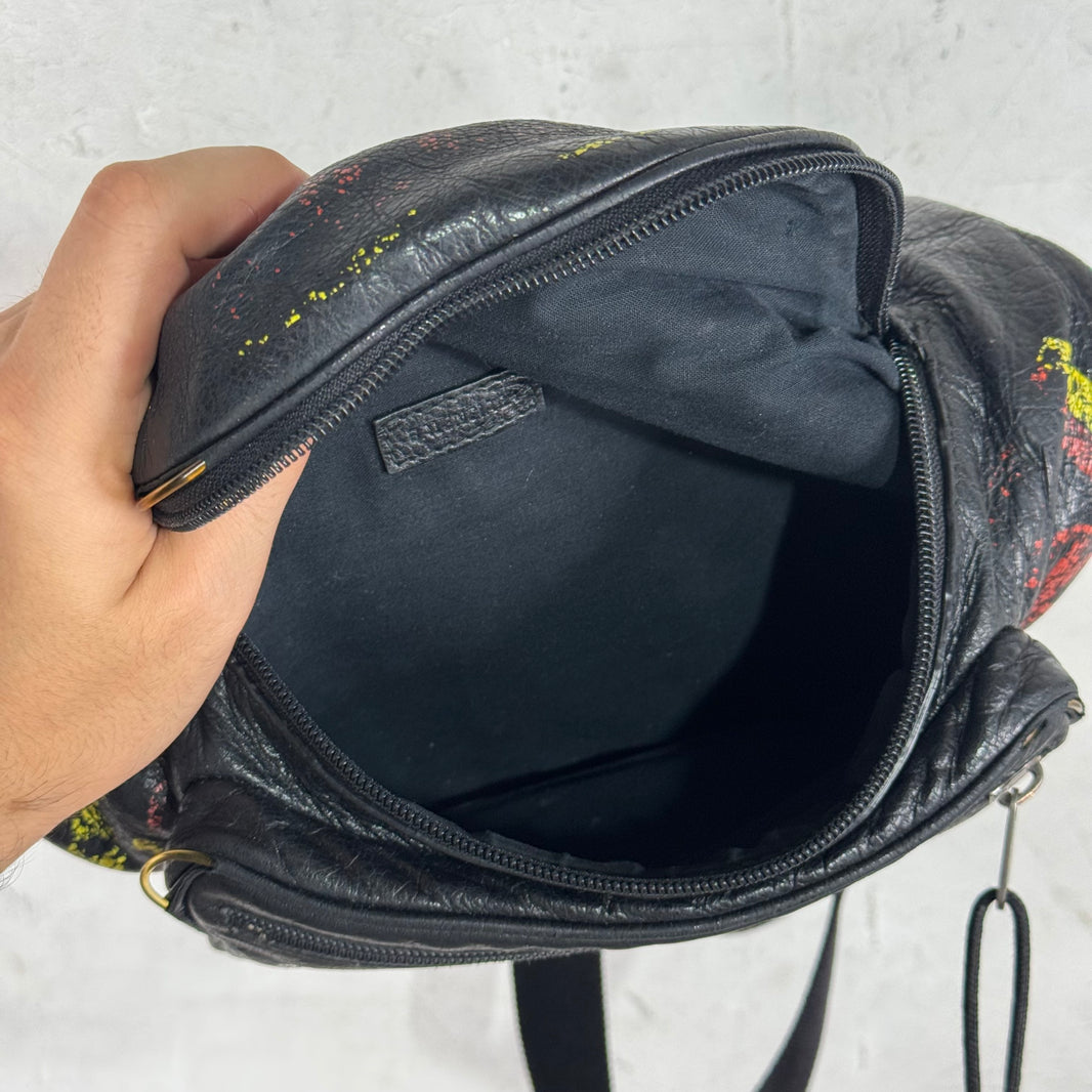 Balenciaga Smoked Leather Grafitti Waist Bag