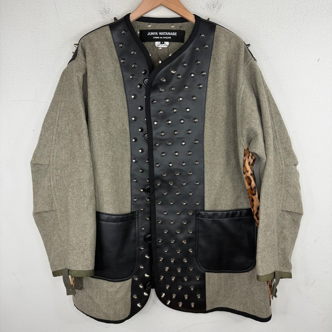CDG Junya Watanabe Cheetah Studded Cardigan