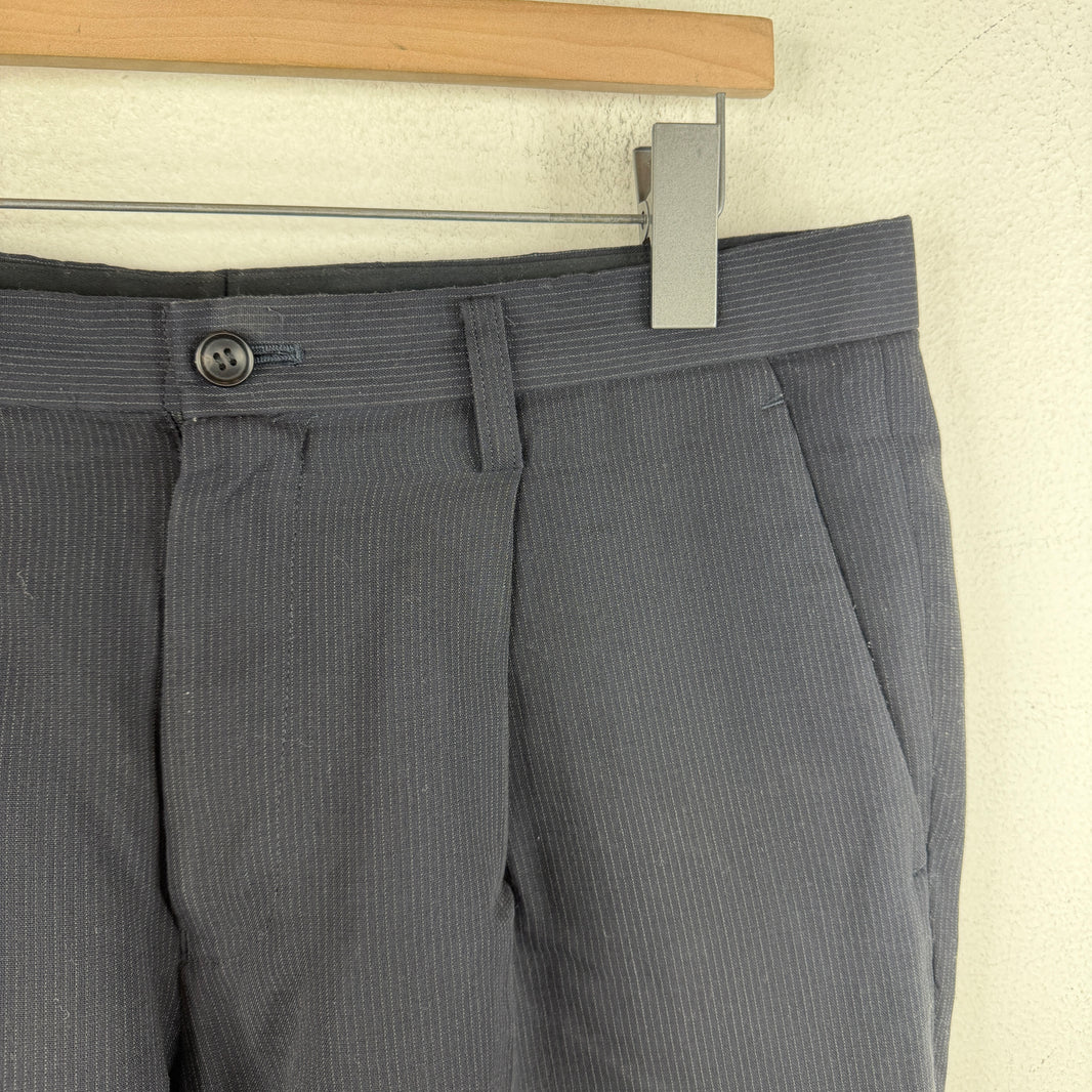 Issey Miyake Navy Striped Trousers