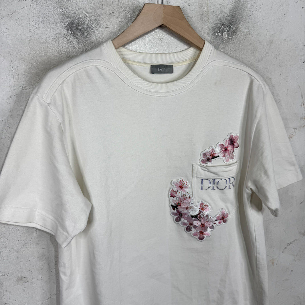 Dior Sorayama Floral Patch Pocket T-Shirt