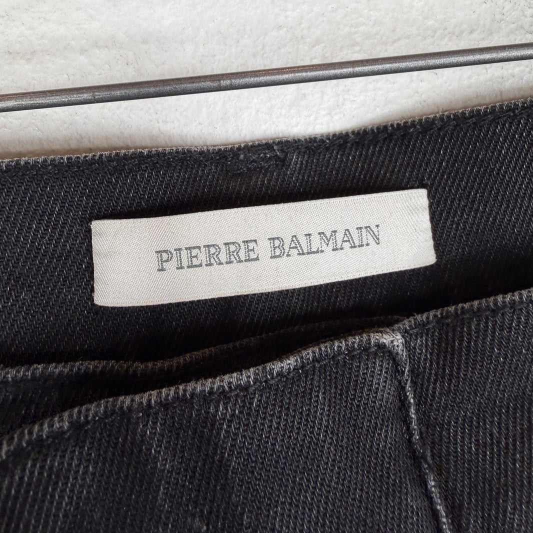 Pierre Balmain Black Skinny Biker Jeans