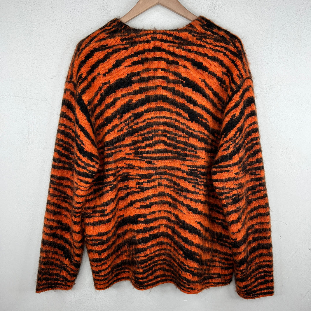 Supreme Orange Tiger Print Wool/Mohair Cardigan