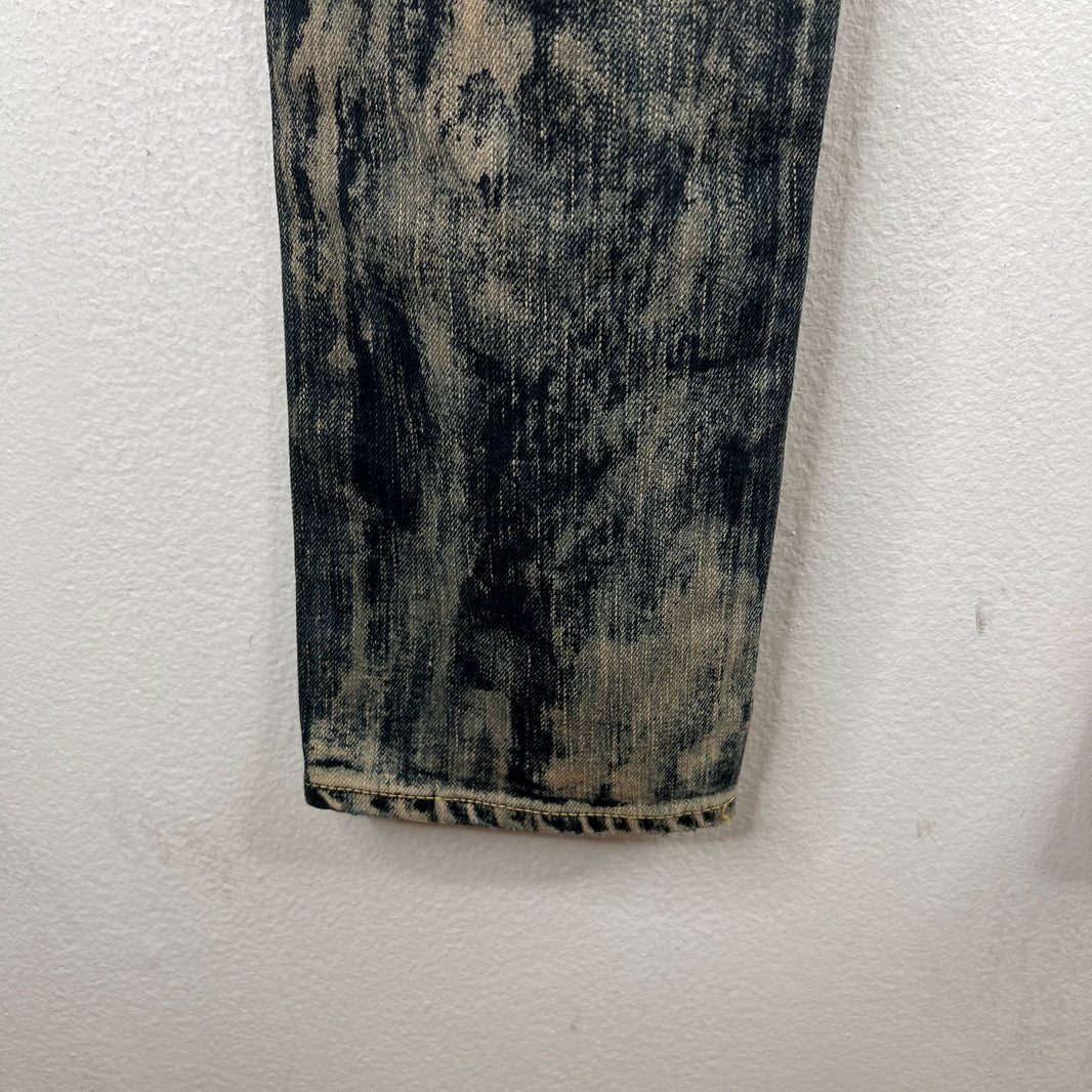 Saint Laurent D02 Black Oil Spill Jeans