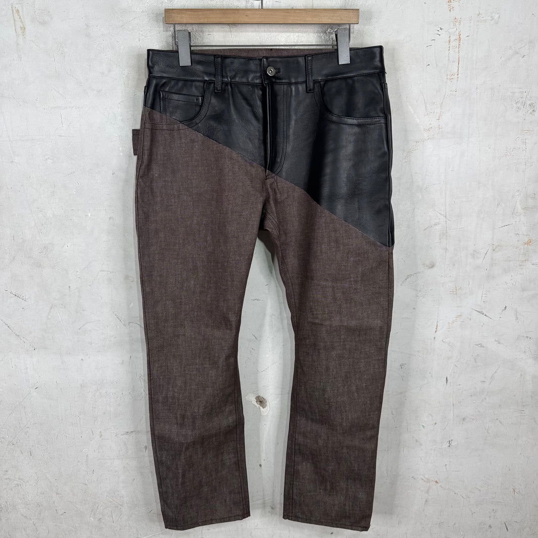 Bottega Veneta 2020 Pre-Spring Leather/Denim Split Pants
