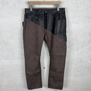 Bottega Veneta 2020 Pre-Spring Leather/Denim Split Pants